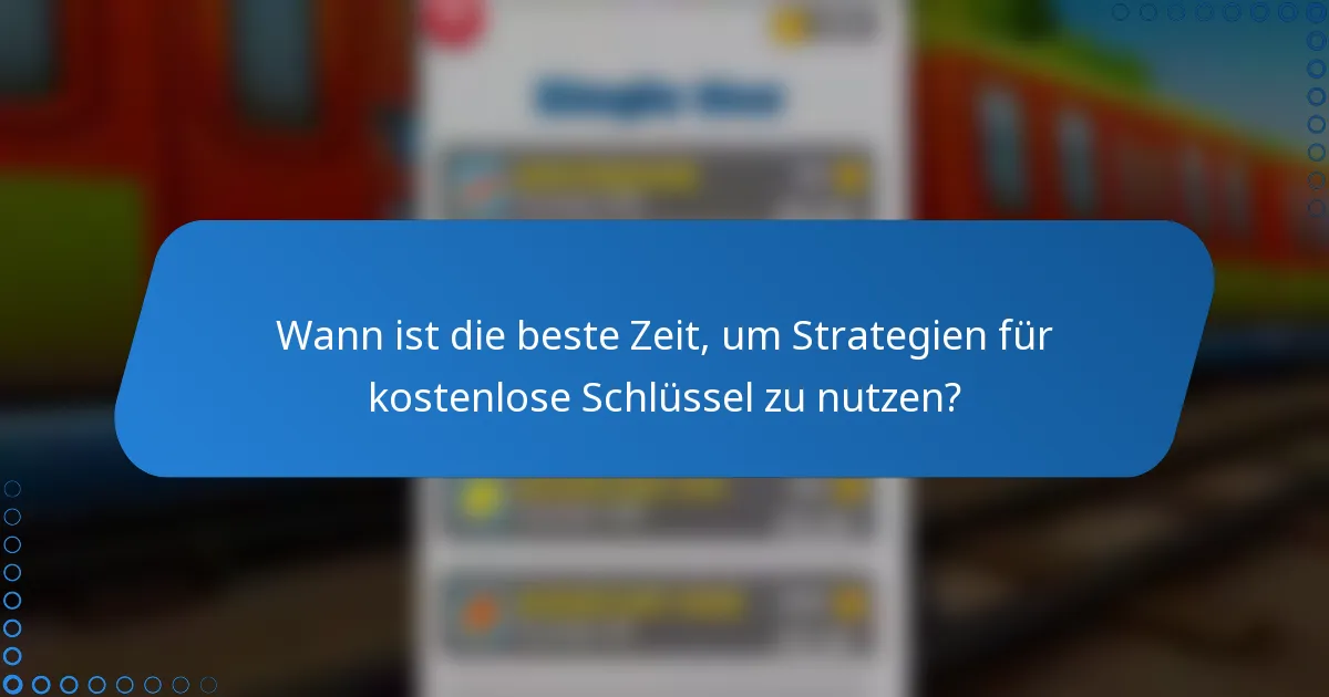 Wann ist die beste Zeit, um Strategien für kostenlose Schlüssel zu nutzen?